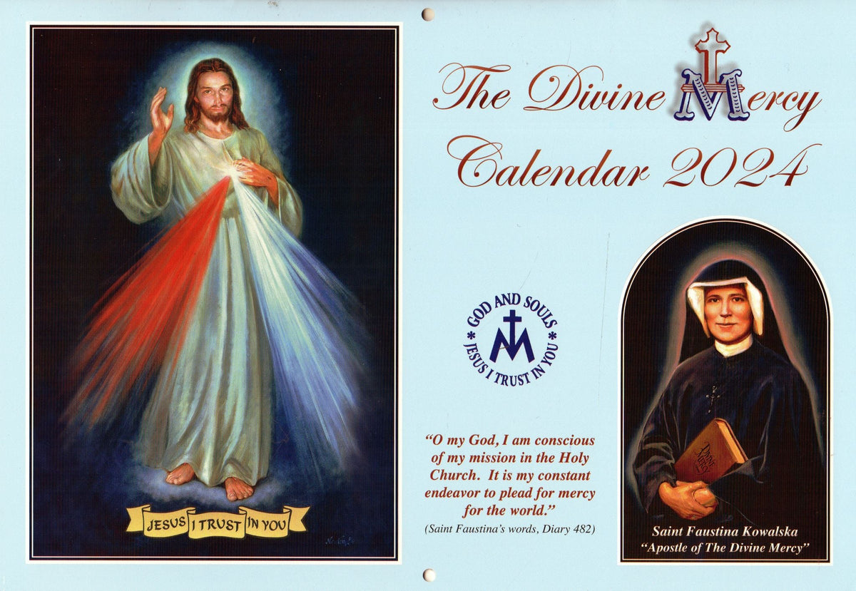 Divine Mercy Calendar Wall 2024 Cardinal Newman Faith Resources Inc