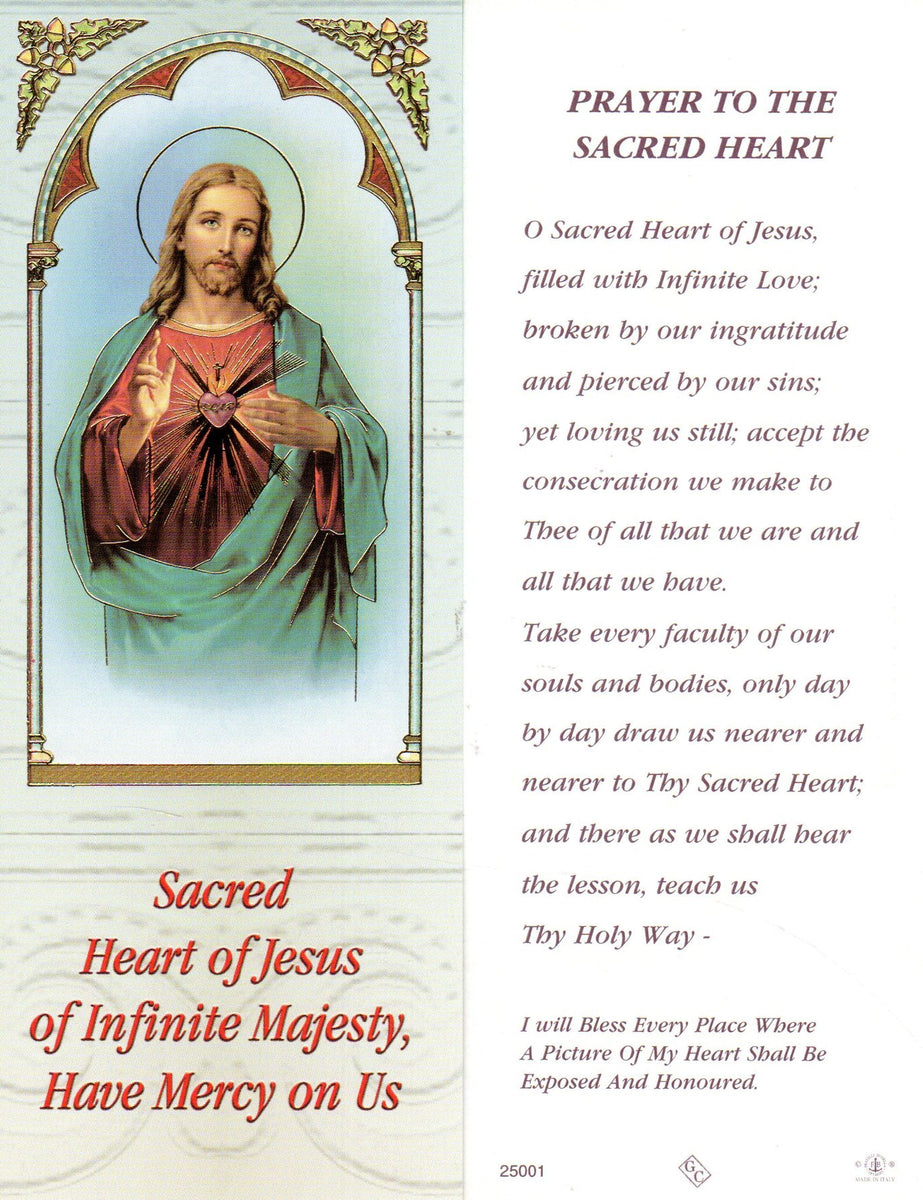 Bookmark - Sacred Heart Of Jesus – Cardinal Newman Faith Resources Inc