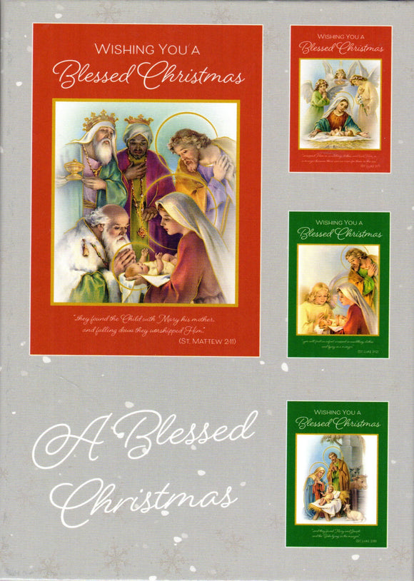 Christmas Cards Boxed 18 A Blessed Christmas 4 Designs 92805