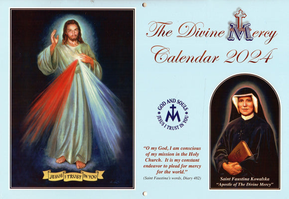 Divine Mercy Calendar Wall 2024