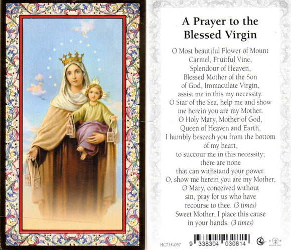Holy Card - Our Lady of Mt Carmel