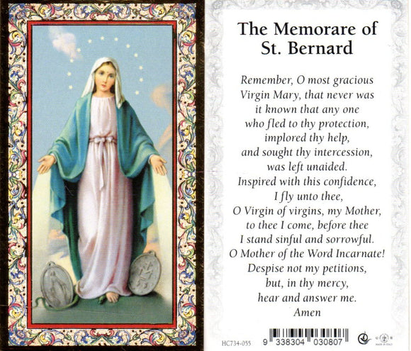 Holy Card - Miraculous Memorare