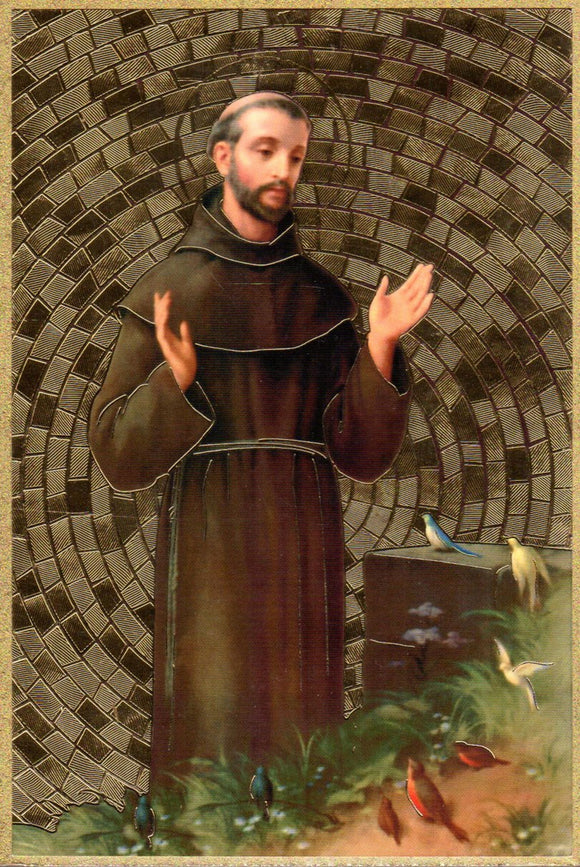Plaque - St Francis of Assisi Gold 10x15cm