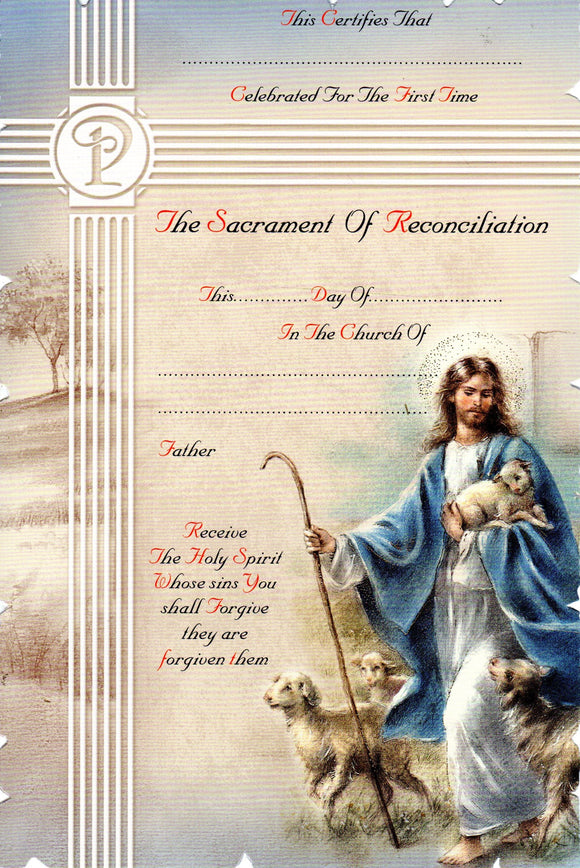 Certificate - Sacrament of Reconciliation