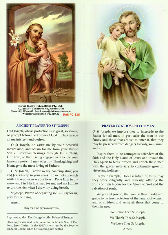 Prayer Card - St Joseph Folding DM