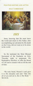 Prayers Before and After Holy Communion