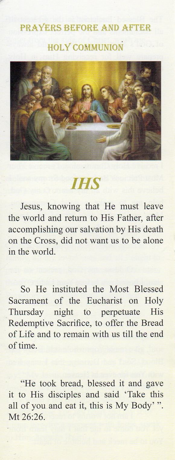 Prayers Before and After Holy Communion