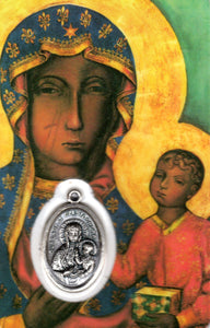 Holy Card - Laminated with High Quality Medal Our Lady of Czestochowa