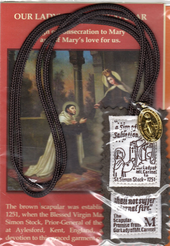 Brown Scapular Pack with Miraculouds Medal