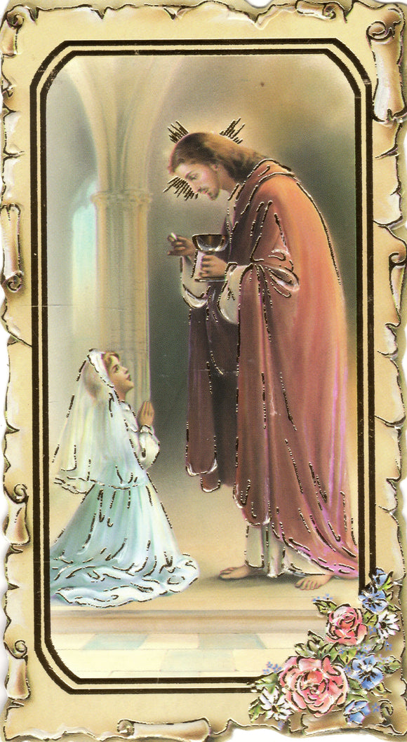 Holy Card - First Holy Communion Girl