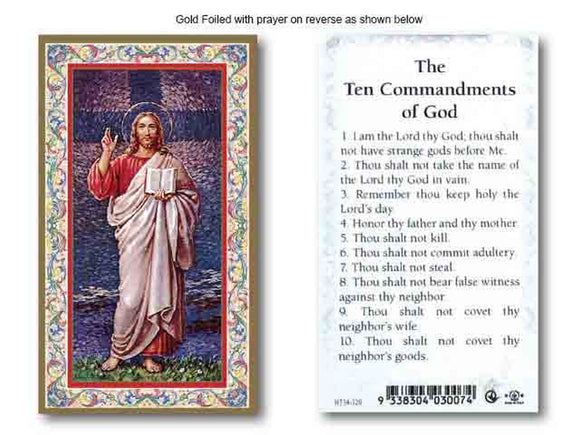 Holy Card - The Ten Commandments