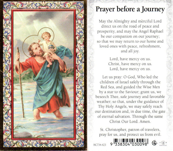 Holy Card - Saint Christopher - The Traveller's Prayer