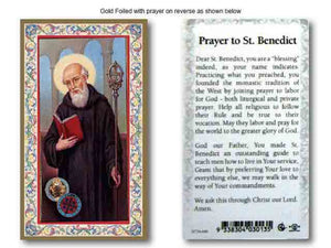 Holy Card - St Benedict with prayer