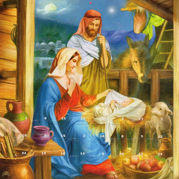 Advent Calendar - Nativity with Donkey and Lamb