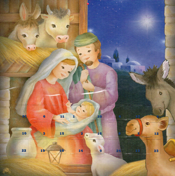 Advent Calendar - Nativity with Donkey, Lamb, Star