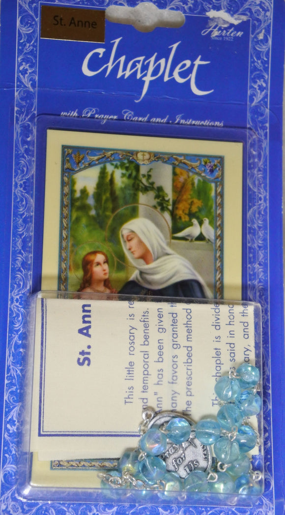 Chaplet - St Anne with Prayer Card and Instructions (includes beads)