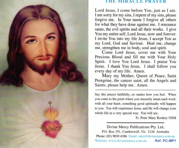 Prayer Card - The Miracle Prayer