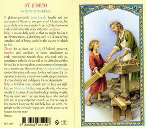 Holy Card - St Joseph Patron of Workers