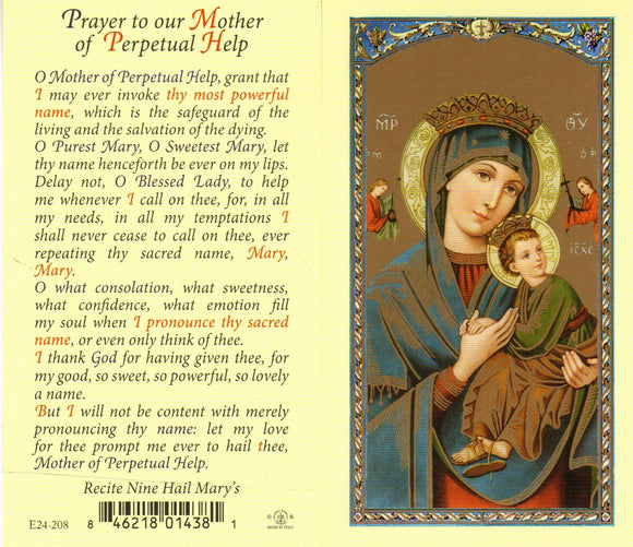 Holy Card - Prayer to Our Mother of Perpetual Help