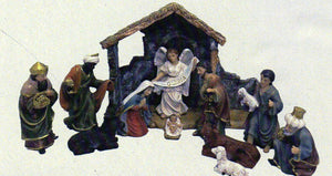 Nativity Set with Stable - 11 Piece Resin 125mm NS83244