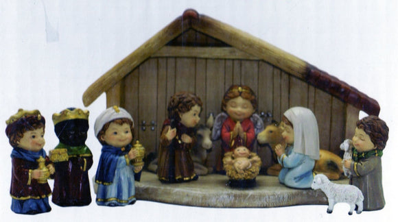 Nativity Set with Stable - 11 Piece Children's NS10133