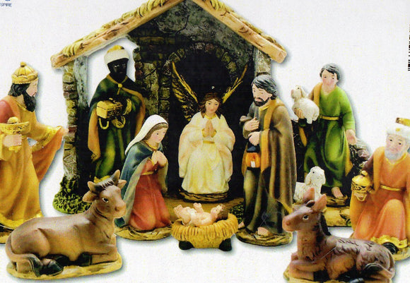 Nativity Set with Stable - 12 Piece 320x 450mm NS10194