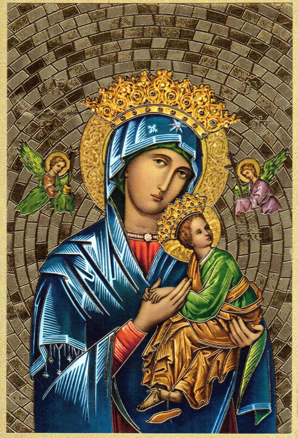 Plaque - Our Lady of Perpetual Help Gold 10x15mm
