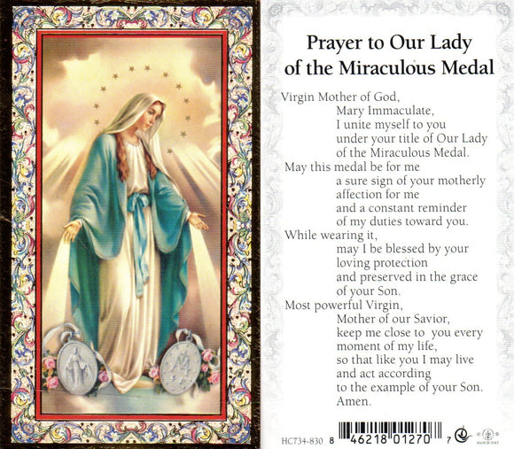 Holy Card - Our Lady of the Miraculous Medal