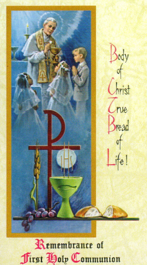 Holy Card - Traditional Remembrance of First Holy Communion