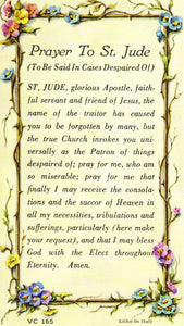 Holy Card - Verse Prayer to St Jude