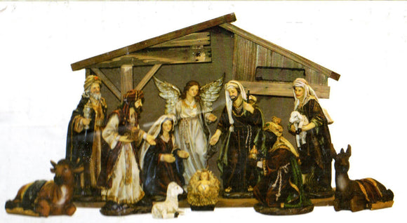 Nativity Set with Stable 11 Piece 200mm NS10148