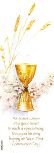 Bookmark - Remembrance of My First Holy Communion - As Jesus comes into your heart