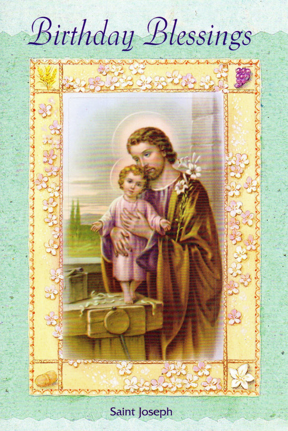 Greeting Card - Birthday Blessings Saint Joseph