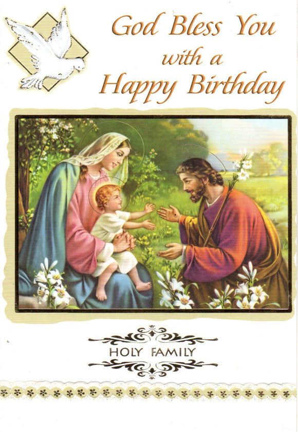 Greeting Card - God Bless You with a Happy Birthday