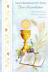 Greeting Card - God's Blessings on Your First Reconciliation Blue