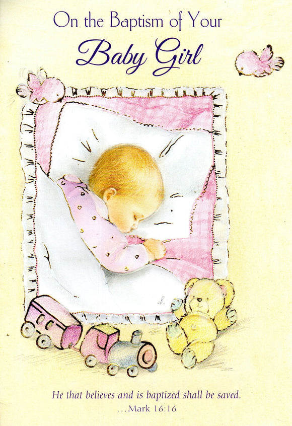 Greeting Card - On the Baptism of Your Baby Girl