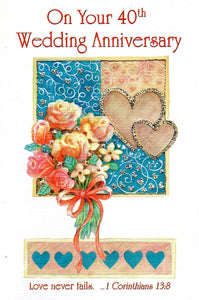 Greeting Card - On Your 40th Wedding Anniversary