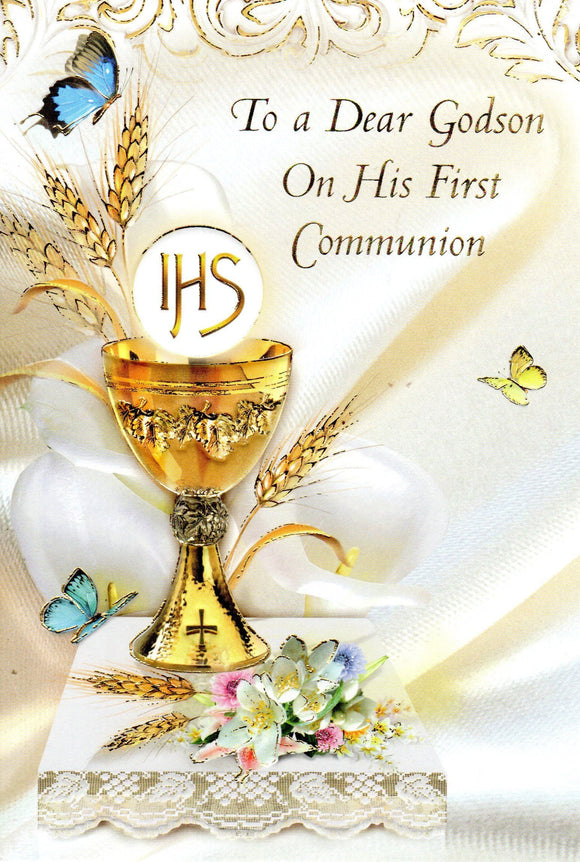 Greeting Card - To a Dear Godson on His First Communion GC37007, Communion Great Granddaughter GC37006