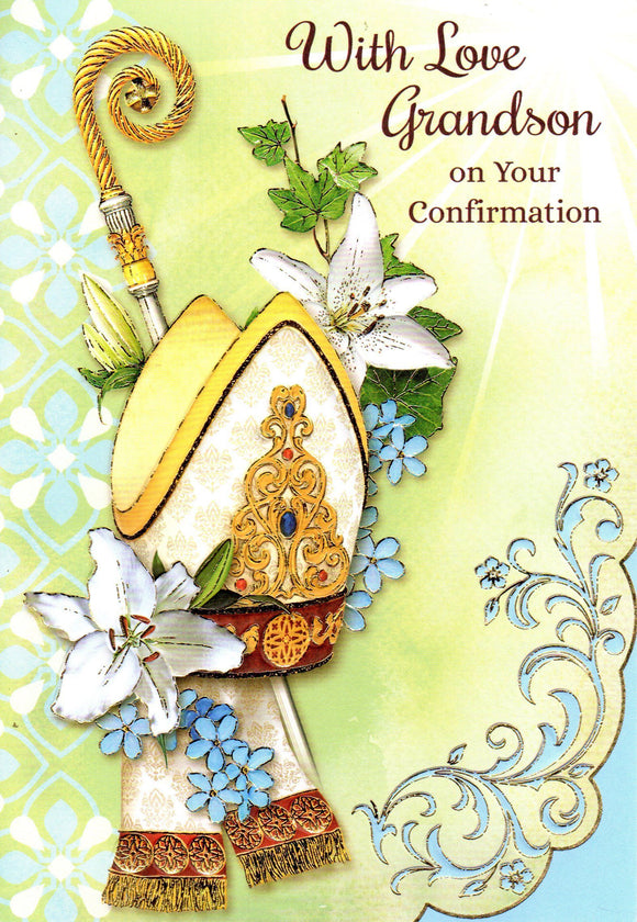 Greeting Card - With Love Grandson on Yoiur Confirmation