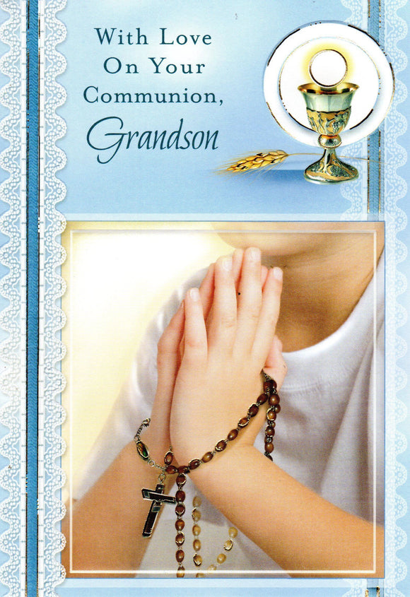 Greeting Card - With Love on Your Communion Grandson
