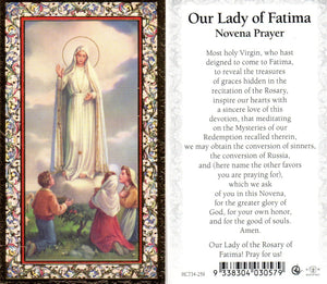 Holy Card - Our Lady of Fatima (Novena)