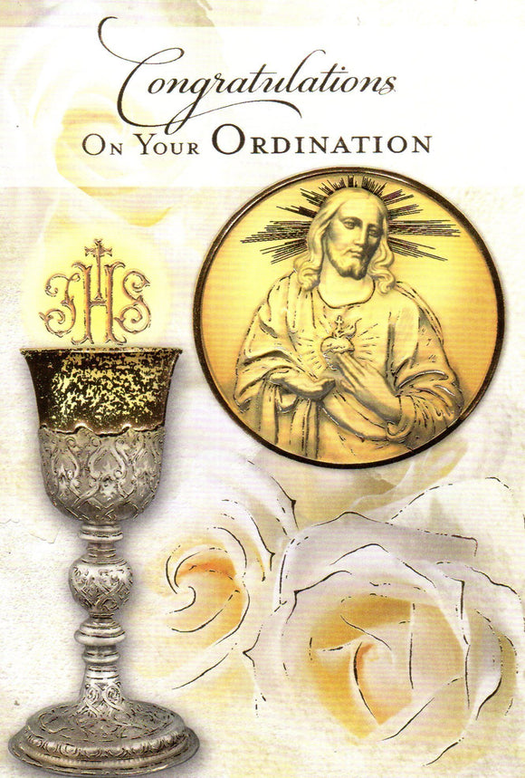 Greeting Card - Congratulations on Your Ordination Gold Chalice