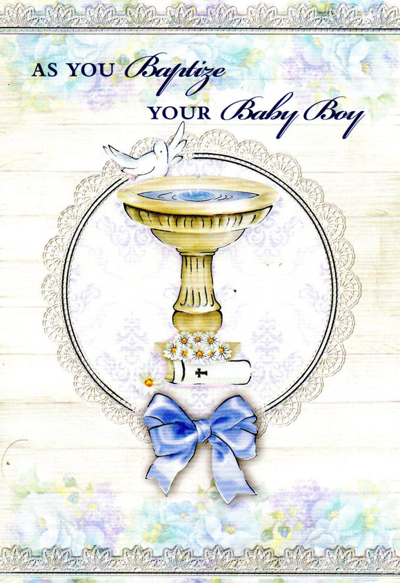 Greeting Card - As You Baptize Your Baby Boy