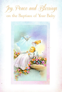 Greeting Card - Joy, Peace and Blessings on the Baptism of Your Baby GC68014