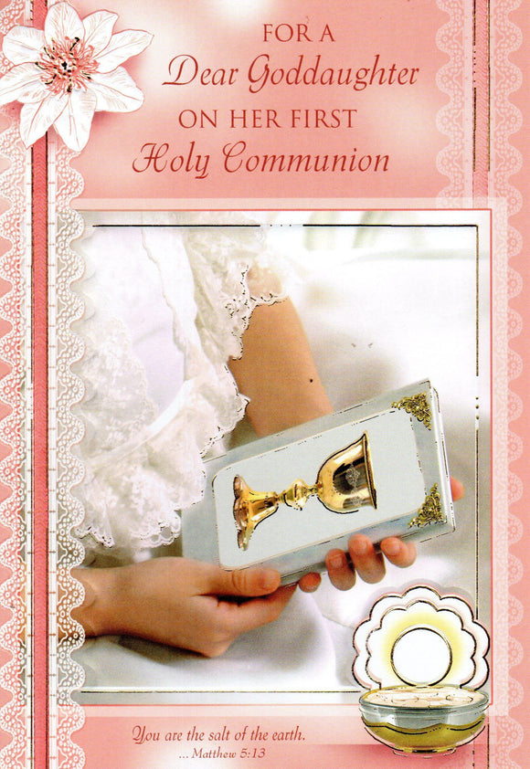 Greeting Card - For a Dear Goddaughter on Her First Holy Communion GC36007