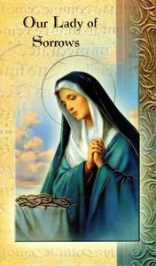 Prayer Card & Biography - Our Lady of Sorrows