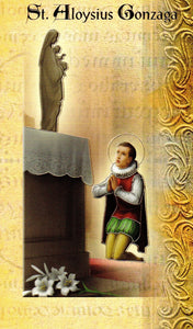 Prayer Card & Biography - St Aloysius Gonzaga