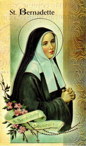 Prayer Card & Biography - St Bernadette