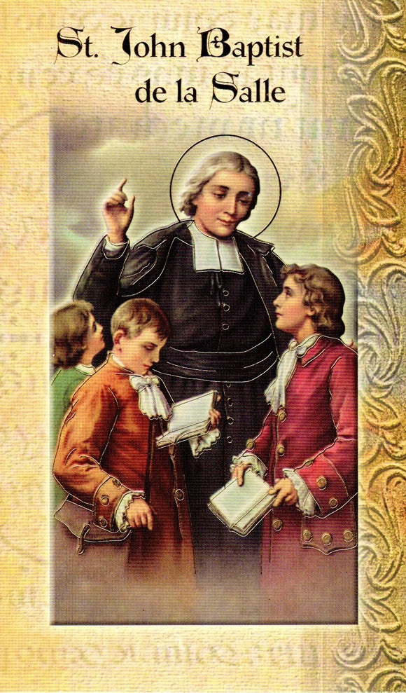 Prayer Card & Biography - St John Baptiste de la Salle