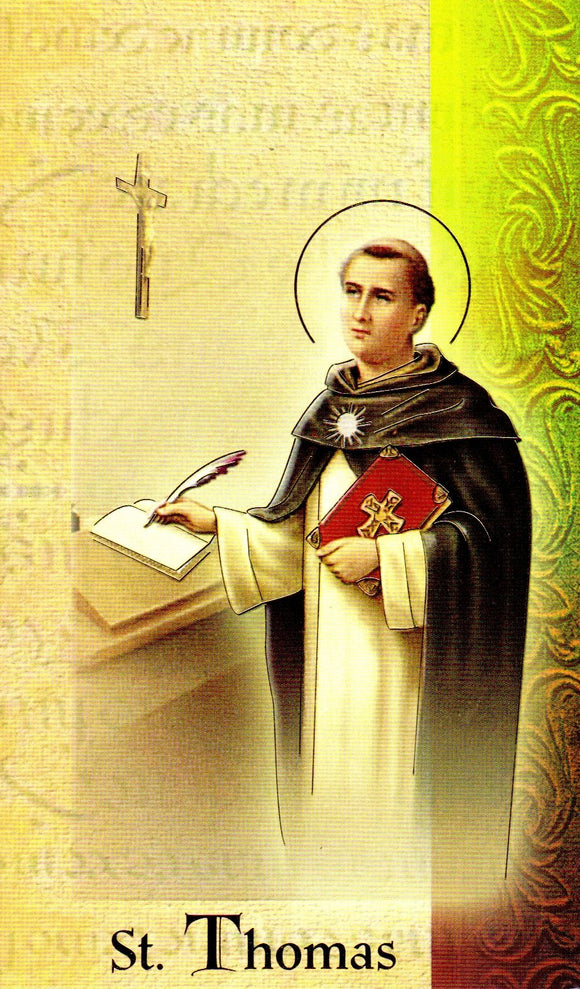 Prayer Card & Biography - St Thomas Aquinas